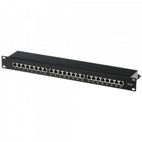  146868 Panneau de Brassage Cat 6A 19" 1HE 24 Ports Noir