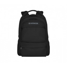 WENGER Fuse Sac à Dos pour Ordinateur Portable 15,6 Pouces avec Poche pour Tablette Tactile 10 Pouces, Système d’Organisation, 16 l, Femmes Hommes, Affaires Uni École Voyages, Noir, 600630
