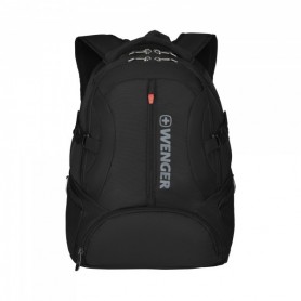 WENGER Transit Sac à Dos pour Ordinateur Portable 16 Pouces avec Poche pour Tablette Tactile 10 Pouces, Système d’Organisation, 27 l, Femmes Hommes, Bureau Voyages d’Affaires Uni, Noir, 600636