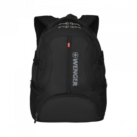 WENGER Transit Sac à Dos pour Ordinateur Portable 16 Pouces avec Poche pour Tablette Tactile 10 Pouces, Système d’Organisation, 27 l, Femmes Hommes, Bureau Voyages d’Affaires Uni, Noir, 600636