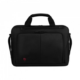 WENGER Source Mallette pour Ordinateur Portable 16 Pouces et Tablette Tactile 10 Pouces, Porte-Documents, Système d’Organisation, 8 l, Femmes Hommes, Bureau Voyages d’Affaires Uni, Noir, 601066