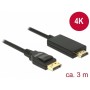 Dellock Kabel DisplayPort 1.2 Connecteur HDMI-A PLIGNE 3 M NOIR 4K