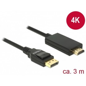 Dellock Kabel DisplayPort 1.2 Connecteur HDMI-A PLIGNE 3 M NOIR 4K