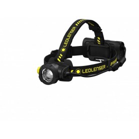 Lampe frontale LED Ledlenser H15R Work solide, rechargeable batterie lithium, étanche IP67, 2500 lumens, IRC élevé, variable en continu, portée de 250m, câble de charge USB aimanté 