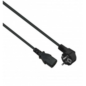  Câble d'alimentation avec fiche de Contact de Protection 90 vers C13 Noir 1,8 m