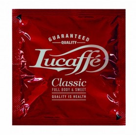 LUCAFFÈ Classic dosettes de café Ø44mm, dosettes ESE pack de 150 dosettes en papier compostable, dosettes 80% Arabica 20% Robuste, goût sucré, arôme grillé avec des notes de noisette, corps mou