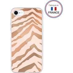 Coque résine zèbre rose effet miroir