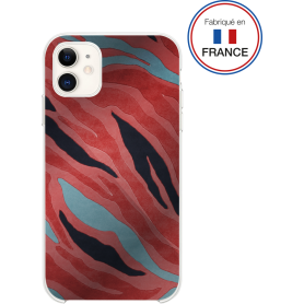 Coque résine tigre rose effet miroir