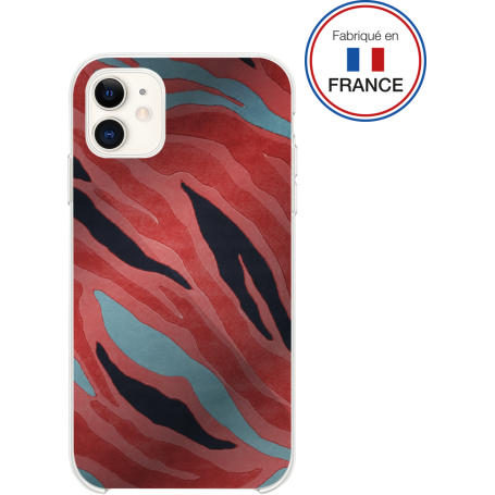 Coque résine tigre rose effet miroir