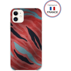 Coque résine tigre rose effet miroir