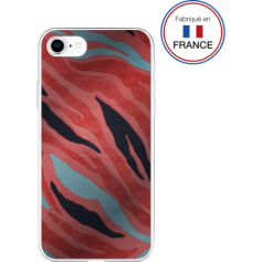 Coque résine tigre rose effet miroir