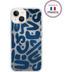 Coque résine motifs bleus