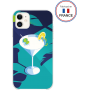 Coque résine cockatail bleu effet miroir