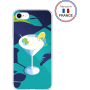 Coque résine cockatail bleu effet miroir