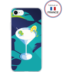 Coque résine cockatail bleu effet miroir