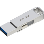 OTG USB 3.2 Type-C & Type A 64GB Métal Argent