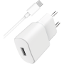 CS 2.4A + Cable A/C 3A 1m Blanc