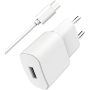 CS 2.4A + Cable A/Micro 2.1A 1m Blanc