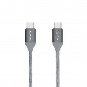 1653 câble USB 1 m USB 2.0 USB C Gris, Argent