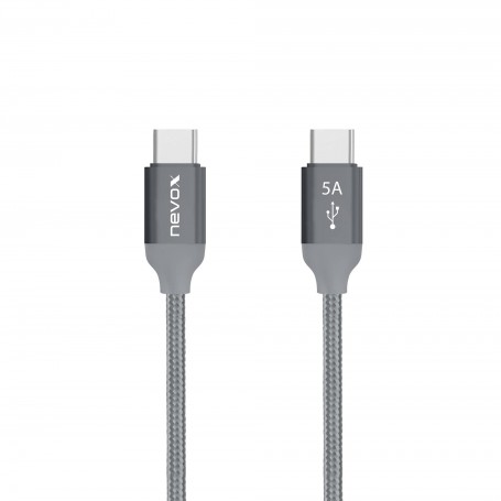 1653 câble USB 1 m USB 2.0 USB C Gris, Argent
