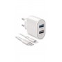CARGADOR VIAJE 2XUSB + Lightning Para IPHONE