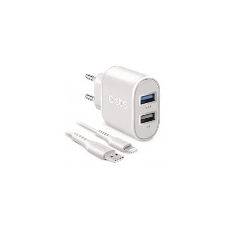 CARGADOR VIAJE 2XUSB + Lightning Para IPHONE