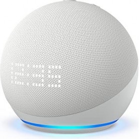 Echo Dot (5e génération, modèle 2022) avec horloge | Blanc + Sengled Smart Plug, Fonctionne avec Alexa - Kit de démarrage Maison connectée