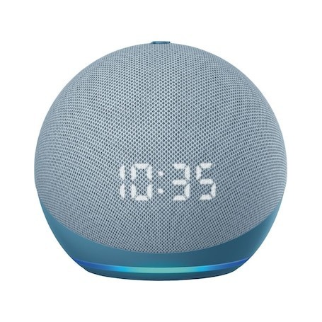 Echo Dot (5e génération, modèle 2022) avec horloge | Bleu-gris + Sengled Smart Plug, Fonctionne avec Alexa - Kit de démarrage Maison connectée
