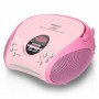 Lenco Radio Lecteur CD SCD-24 pour Enfant Chaîne Stéréo Prise Casque Aux in - Écran LCD - Batterie et Alimentation électrique - Rose