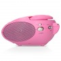Lenco Radio Lecteur CD SCD-24 pour Enfant Chaîne Stéréo Prise Casque Aux in - Écran LCD - Batterie et Alimentation électrique - Rose