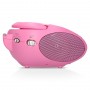 Lenco Radio Lecteur CD SCD-24 pour Enfant Chaîne Stéréo Prise Casque Aux in - Écran LCD - Batterie et Alimentation électrique - Rose