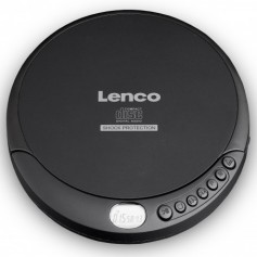 Lenco Lecteur CD CD-200 Discman avec écran LCD - Batterie et fonction CA - Fonction livre audio - Comprend casque stéréo, câble de charge USB H Noir, Antichoc