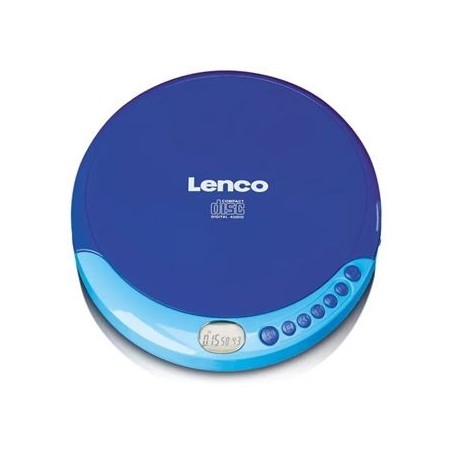 Lenco CD-011 - Lecteur CD portable Walkman - Diskman - CD Walkman - Avec écouteurs et câble de chargement micro USB - Bleu