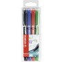 Pochette x 4 stylos-feutres STABILO SENSOR F - noir + bleu + rouge + vert