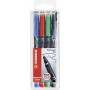 Pochette x 4 stylos-feutres STABILO OHPen permanent 0,7 mm - noir + bleu + rouge + vert