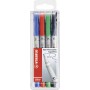 Pochette x 4 stylos-feutres STABILO OHPen soluble 0,4 mm - noir + bleu + rouge + vert