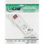 InLine® Power Strip 3 ports 3x Type F allemand avec protection OC et commutateur blanc 1,5 m