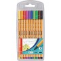 Etui carton x 10 stylos-feutres STABILO point 88 - coloris standard