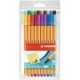 Stylo feutre pointe fine - STABILO Point 88 - Pochette x 20 stylos feutres - Coloris assortis