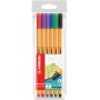 Etui carton x 6 stylos-feutres STABILO point 88