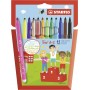Etui carton x 12 feutres de coloriage STABILO Trio A-Z - coloris assortis dont 2 fluo