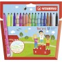 Etui carton x 18 feutres de coloriage STABILO Trio A-Z - coloris assortis dont 3 fluo