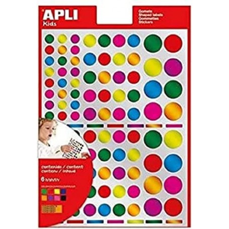 agipa APLI Kids Gommettes "Rond", sur feuille, mtalliques