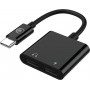 Adaptateur USB-C audio + charge 60W Noir