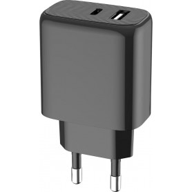 CS USB A+C PD 40W (15+25W) Recyclé Noir