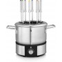 WMF LONO Fondue Électrique, 8 personnes, Récipient en Inox, 8 Fourchettes à Fondue en Acier Inoxydable, Design Elegant, Haute Puissance 1400W, 0415130011