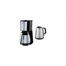Melitta Cafetière à Filtre avec Verseuse Isotherme en Acier Inoxydable, Sélecteur d’Arôme, Enjoy Top Therm, Noir/Acier Brossé, 1017-08