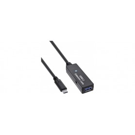 InLine® USB 3.2 Gen.1 active extension, USB-C male to USB-A female, 5m