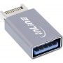 InLine® USB 3.2 adapter, internal USB-E front panel male to USB-A female
