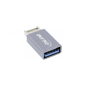 InLine® USB 3.2 adapter, internal USB-E front panel male to USB-A female